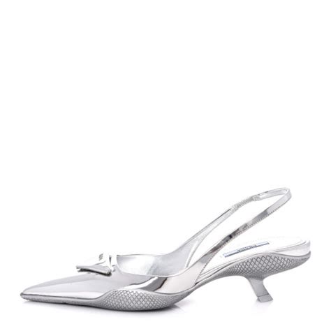 prada slingback argento|prada heels price.